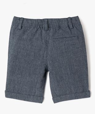 Bermuda chino en toile rayée à revers garçon vue4 - GEMO (ENFANT) - GEMO