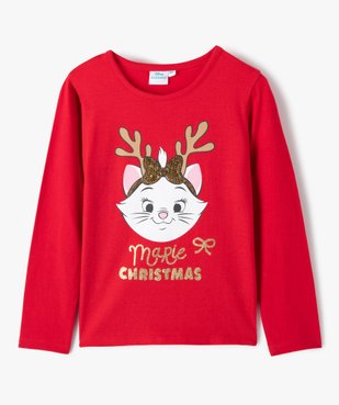 Tee-shirt fille à manches longues thème Noël - Disney vue2 - DISNEY DTR - GEMO