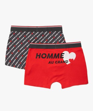 Boxer homme en coton stretch extensible motif cœur (lot de 2) vue1 - GEMO 4G HOMME - GEMO