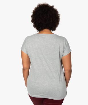 Tee-shirt femme à manches courtes à motifs vue3 - GEMO (G TAILLE) - GEMO