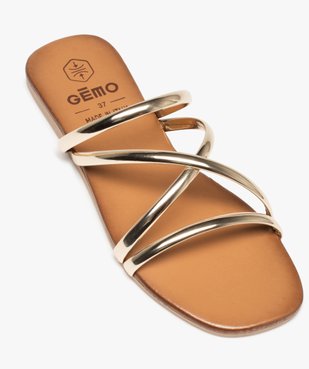 Mules femme avec brides effet miroir entrecroisées vue5 - GEMO (CASUAL) - GEMO