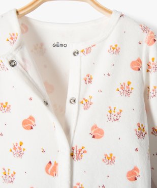 Pyjama bébé fille velours à motifs renards et petites fleurs vue4 - GEMO(BB COUCHE) - GEMO