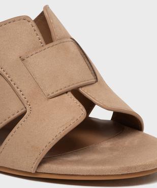 Mules à talon épais en suédine femme - Follow Me vue6 - FOLLOW ME - GEMO