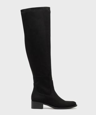 Bottes cavalières en suédine à tige chaussette femme vue1 - VALENTINA BALDA - GEMO