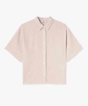 Chemise rayée à manches courtes fille vue5 - GEMO 4G FILLE - GEMO