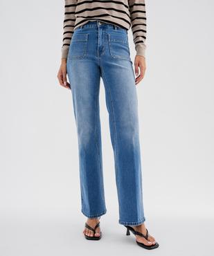 Jean flare en matière extensible femme vue1 - GEMO 4G FEMME - GEMO