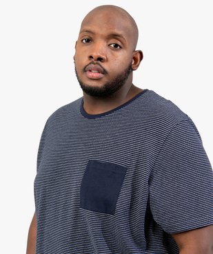 Tee-shirt homme grande taille à rayures et poche poitrine vue2 - GEMO (G TAILLE) - GEMO