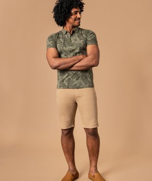 Bermuda homme en toile de coton épaisse coupe jean vue1 - GEMO (HOMME) - GEMO