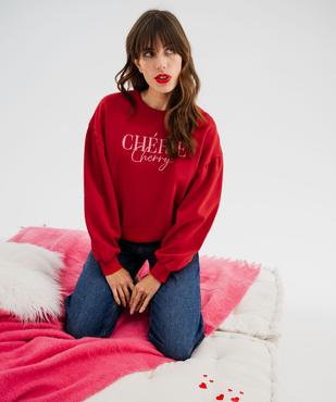 Sweat oversize avec manches froncées femme vue2 - GEMO(FEMME PAP) - GEMO