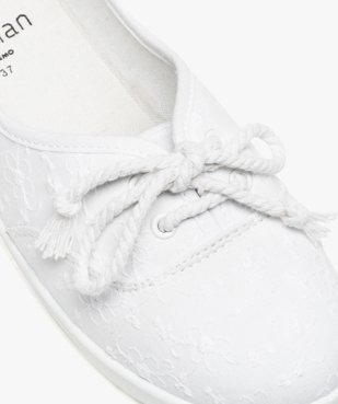 Baskets femme fines en toile avec lacets cordelette vue1 - GEMO (SPORTSWR) - GEMO