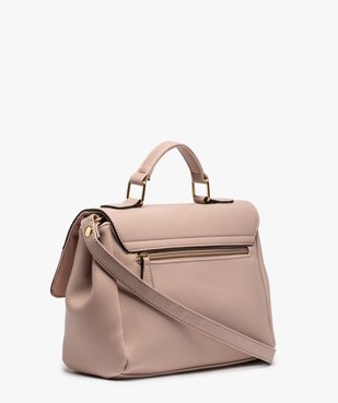 Sac femme avec rabat bi-matières et fermoir métallique vue3 - GEMO (ACCESS) - GEMO