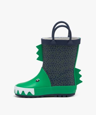 Bottes de pluie bébé garçon en caoutchouc avec motifs et à anses vue4 - BUGGY - GEMO