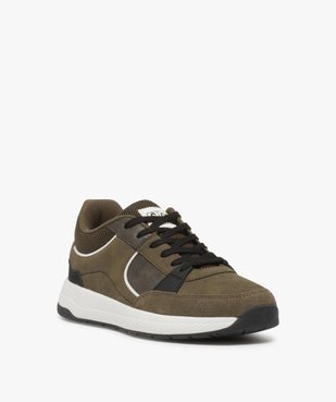 Baskets homme style skateshoes multimatières à lacets vue2 - GEMO (CASUAL) - GEMO