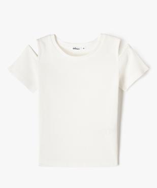 Tee-shirt à manches courtes avec épaules dénudées fille vue1 - GEMO (ENFANT) - GEMO