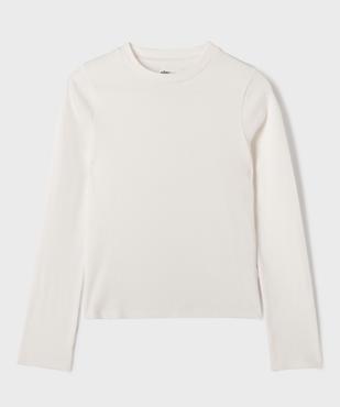 Tee-shirt manches longues uni en maille côtelée fille vue1 - GEMO 4G FILLE - GEMO
