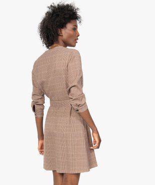Robe femme portefeuille à motif Prince de Galles vue4 - GEMO(FEMME PAP) - GEMO