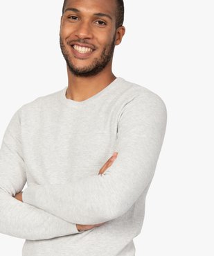 Pull homme à col rond en maille fantaisie vue2 - GEMO (HOMME) - GEMO