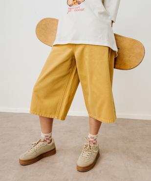 Bermuda extra large en toile denim colorée fille vue1 - GEMO (JUNIOR) - GEMO