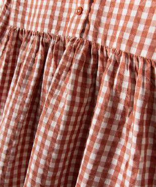 Robe manches longues en coton à carreaux vichy bébé fille vue3 - GEMO(BEBE DEBT) - GEMO