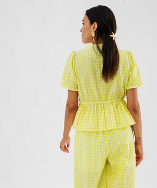 Blouse manches courtes à basque et liens à nouer femme vue4 - GEMO(FEMME PAP) - GEMO