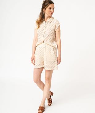 Chemise sans manches en maille ajourée femme vue5 - GEMO(FEMME PAP) - GEMO