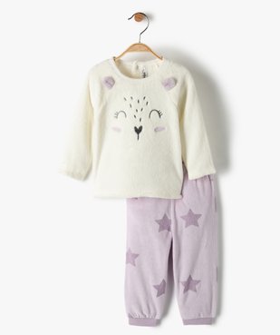 Pyjama bébé en velours et maille peluche douillette vue1 - GEMO(BB COUCHE) - GEMO