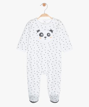 Pyjama bébé en velours imprimé en polyester recyclé vue1 - GEMO(BB COUCHE) - GEMO
