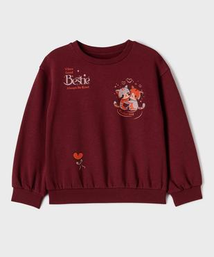 Sweat en molleton doux imprimé fille vue1 - GEMO 4G FILLE - GEMO