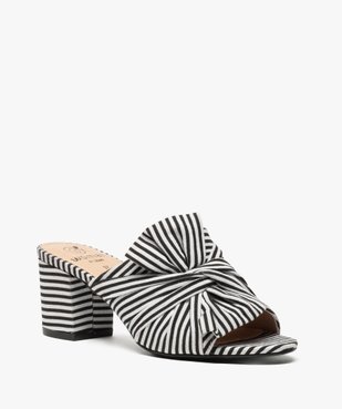 Mules femme à talon avec nœud sur le dessus vue2 - GEMO(URBAIN) - GEMO