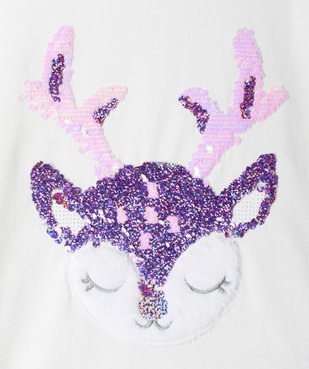 Tee-shirt fille avec motif de Noël en sequins réversibles vue3 - GEMO (ENFANT) - GEMO