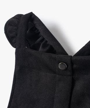 Robe fille en velours extensible à bretelles volantées vue2 - GEMO (ENFANT) - GEMO