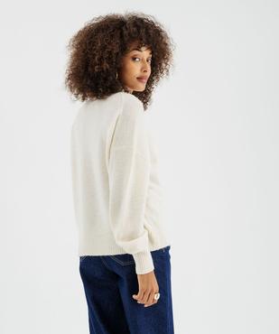 Pull ample à col montant en laine et mohair femme vue4 - GEMO(FEMME PAP) - GEMO