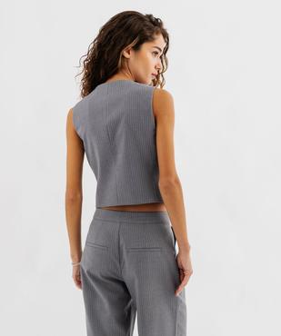 Gilet de costume sans manches à rayures femme vue3 - GEMO(FEMME PAP) - GEMO