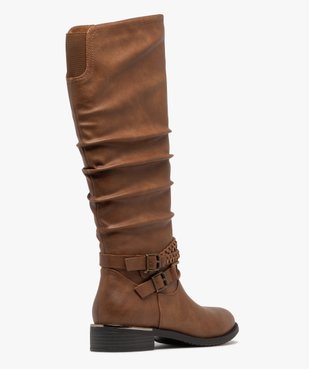 Bottes femme casual effet plissé avec brides fantaisie vue5 - GEMO (CASUAL) - GEMO