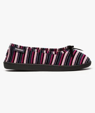 Chaussons ballerines en velours à semelle ergonmique vue1 - ISOTONER - GEMO