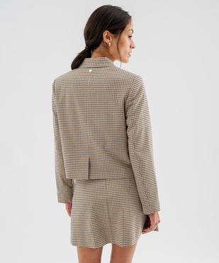 Veste courte à carreaux femme - LuluCastagnette vue3 - LULU CASTAGNETTE G4G D - GEMO