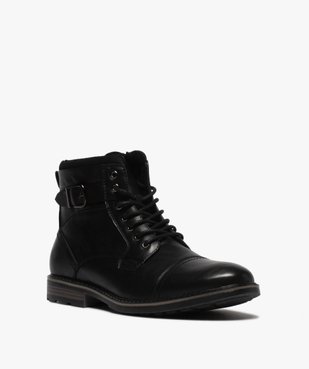 Boots homme unis doublure chaude fermeture lacets et zip vue2 - Nikesneakers (CASUAL) - Nikesneakers