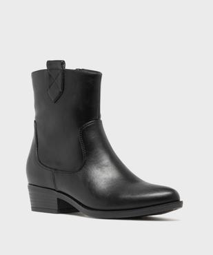 Boots santiags unies à zip femme - Follow Me vue2 - FOLLOW ME - GEMO