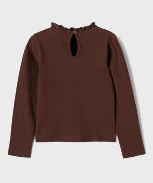 Tee-shirt manches longues avec col rond froncé fille vue3 - GEMO 4G FILLE - GEMO