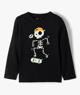 Tee-shirt garçon à manches longues motif squelette phosphorescent vue1 - GEMO (ENFANT) - GEMO