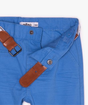 Pantalon bébé garçon chino avec ceinture rayée vue2 - GEMO(BEBE DEBT) - GEMO