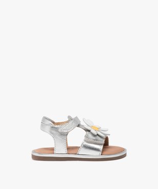 Sandales bébé fille en cuir métallisé avec fleur fantaisie - MOD8 vue1 - MOD8 - GEMO