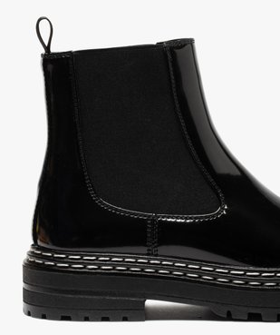 Boots femme style chelsea vernies à semelle crantée vue6 - Nikesneakers (CASUAL) - Nikesneakers