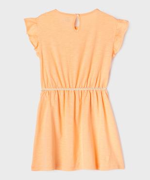 Robe fille en maille avec buste brodé et manches à volants vue3 - GEMO 4G FILLE - GEMO
