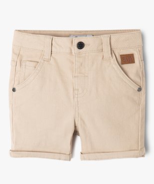 Short slim uni en toile extensible bébé garçon vue1 - GEMO(BEBE DEBT) - GEMO