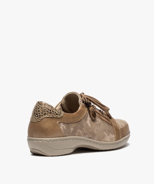 Derbies femme confort à lacets et zip dessus cuir vue4 - GEMO (CONFORT) - GEMO