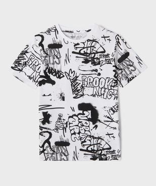 Tee-shirt manches courtes à motifs graffiti garçon vue1 - GEMO 4G GARCON - GEMO
