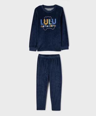 Pyjama en velours chaud imprimé garçon - LuluCastagnette vue2 - LULUCASTAGNETTE - GEMO