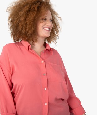 Chemise femme grande taille unie à manches longues vue5 - GEMO (G TAILLE) - GEMO