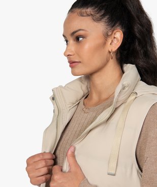 Doudoune femme sans manches longue vue2 - GEMO(FEMME PAP) - GEMO